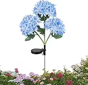 Maciun Fairy Hydrangea Lights,Realistic Light Up Hydrangea Flower Waterproof - Blooming Flower Garden Decor, Landscaping Yard Art for Outdoor Garden Yard Lawn Patio