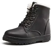 [CROSSBABY] Womens Comfortable Water Resistant Non Slip Soft Lined Hiking Boots,Wool Lining Lace Up Warm Winter Snow Boots