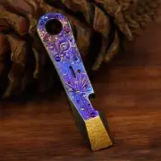Titanium Alloy Meteorite Pattern Multi Tools Pry Bar Crowbar Opener Outdoor EDC