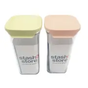 2x Food Cereal Storage Canister Jar Containers with Lock Lid