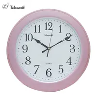 在飛比找蝦皮商城優惠-Telesonic/天王星鐘錶 簡單設計粉紅色時鐘 掛鐘 日