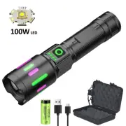 990000 Lms LED Flashlight Rechargeable Strong Light Torch Lamp with 3 Modes IPX4