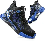 [COOU] Steel Toe Cap Trainers Safety Shoes for Men High Top Lightweight Work Boots Non Slip Puncture Proof Industrial Sneakers UK Size 4-11