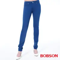 在飛比找Yahoo奇摩購物中心優惠-BOBSON 女款低腰膠原蛋白拉毛小直筒褲-寶藍