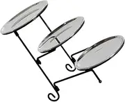 HOOTNEE 1 Set Three Tier Fruit Bowl Metal Dish Multi-Functional Tray Dinner Plates Dried Fruit Tray Coffee Table Plate Storage Tray Decorative Food Tray Appetizer Plates Desktop Plate