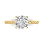 2 Round Rope Knot Wedding Bridal Promise Engagement Ring 14k Yellow Solid Gold