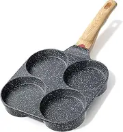 Innerwell Egg Frying Pan - 4 Cup Egg Pan Nonstick, Versatile Fried Egg Pan, Breakfast Skillet for Pancake, Hamburger, Sandwiches, Compatible with Gas Stove & Induction Cookware, Easy to Clean