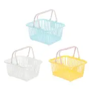 3PCS Mini Shopping Baskets with Handles Small Tiny Baskets, Blue White Yellow