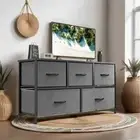 EDX 5 Drawer Dresser, Wide Chest Of Drawers Nightstand Storage Tower Storage