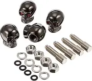 JDM Skull Head Number Bolt & Air Valve Cap, Black Chrome LSH-BC