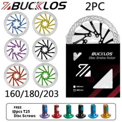 2PC Disc Rotor Bicycle Hydraulic Brakes Rotor Brake Disc Rotor 12PCS Brakes Bolt