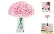 Hydrangea Flowers Artificial Silk Hydrangea Pack of 10 Flowers Head with Blush