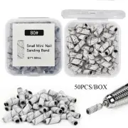 50pcs/Box 3mm Mini Sanding Cap Bands Gel Polish Remover Nail Files Set Machine