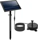 Lewisia 8W Backup Battery Solar Water Fountain Pump with LED Lighting for Bir...