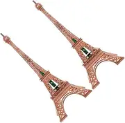 ERINGOGO 2Pcs LED Light Up Eiffel Tower Figurine Decorative Desktop Eiffel Tower Ornament for Home Office Model French Theme and Decor