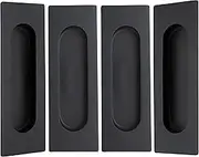 Malimali 4.72 Inch Recessed Finger Flush Pulls for Kitchen Cabinet Door Closet Door, Sliding Cupboard Door Handle, Matte Black Stainless Steel Rectangular Door Pulls Hardware(4 Pack)