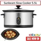 Sunbeam Slow Cooker 5.5L Banquet Stew Curry Pasta Kitchen Appliance Family Meal