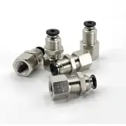 Pneumatic Bulkhead One Touch Fitting Connector Tube OD 1/8 OD x 1/8 NP T 5 pcs