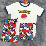 Peter Alexander Boys Pokémon Pyjama Short Sleeve Boxer Shorts & Storage Bag New