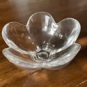 Orrefors Sweden Crystal Bowl Lotus Bowl Candy Dish Art Glass Signed New