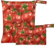 Amooorous Fresh Tomatoes Red reusable wet swimsuit bag 2 Pack diaper bag essential items with handles for daycare, baby diapers