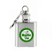 Mtn Dew Retro Flask Mini Stainless Steel Keychain - Small, Cute Mt. Mountain