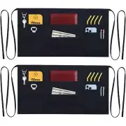 2 Pack Waitress Server Apron with 7 Pockets for Unisex Waitress Waiter Barber