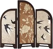 FQRDKT Mini Folding Screen, 3-Panel Partition, Aesthetic Partition, Feng Shui Ornament for Fireplace, Bedroom, Home Decoration, Business Gift, Style B, as described