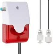 High / Low Water Level Sensor Detector Alarm 120 dB Red Strobe Siren, Adjusta...