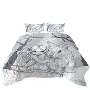 Cute Kids Drawing Winter Fairy and Snow Bunny Coverlet