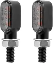 LED Indicator Blinkers Amber Lamp Accessories MI&NI led Motorcycle Turn signal Light lamp Indicators Blinker clignotant moto led for ho&nd&a cafe racer 12V(2pcs 3leds Black)