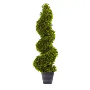 Nearly Natural 3' Grass Spiral Topiary W/Deco Planter Realistic Artificial Decor