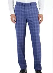 Men’s 38x34 Ralph Lauren UltraFlex Classic Fit Suit Trouser Blue Plaid
