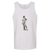 Michelangelo Statue of David Sculpture Mens White Tank Top Singlet T Shirt