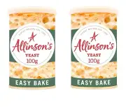 Allinson's Easy Bake Yeast Tin 100g PACK OF 2