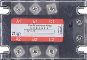 Respicefinem 3 Phase Solid State Relay 10A with LED Indicator Flame Retardant AC to AC Relay Ideal for CNC Machine Tool Up to 480V Suitable for Petrochemical Instruments Plastic