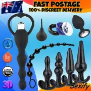 Sex Toy Bundle Kit Anal Dildo Butt Plug Beads Vibrator Cock Ring Couples Pack