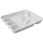 NEW Connoisseur Cutlery Tray 5 Compartment Organiser White Forks Knives Spoons