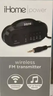 ihome Wireless Bluetooth & FM Radio Transmitter (Bluetooth via Aux Cord)