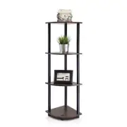 Furinno Turn-N-Tube 4-Tier Corner Display Rack Multipurpose Shelving Unit- Da...