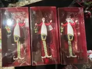 SET OF 3 RUSS BERRIE CELEBRATE AND DECORATE GLASS SANTA CLAUSE CHRISTMAS TREE OR