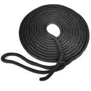 SeaGrace Boat Dock Line | Double Braided 1/2 Inch x 25 FT Black