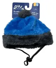 Youly “The Nature Lover”Dog Beanie Hat Adjustable S/M 12-16" NEW Blue Gray Cute!