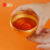 在飛比找樂天市場購物網優惠-JKV大師建盞鎏金茶杯茶盞24K金油滴天目釉陶瓷茶杯主人杯個