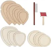OLYCRAFT 10pcs Macrame Leaf Cutting Molds and Comb Sets Fringe Macrame Cutting Template Tool Macrame Feather Tassel Tools with Combs for Making Feather Tassel Wall Hangings Tool