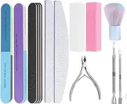 Leanockesa 14 Pcs Nail Care Tool Kit, Nail Buffer Block, Cuticle Nippers, Cuticle Trimmer, Cuticle Pusher, Nail Tools, Nail Kit, Pedicure & Manicure Kit