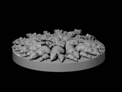 Swarm Of Rats Mini - DND - Pathfinder - Dungeons & Dragons - RPG - Tabletop - mz