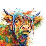 Wild Cow Modern Abstract wall Art Canvas Home Decor Painting Print Gift