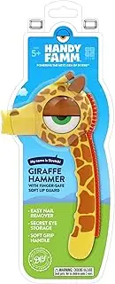Real Metal Giraffe Hammer for Kids, Patented Safety Mouth Sleeve and Nail Remover, STEM DIY Tool for Children Ages 5 and Up, Yellow