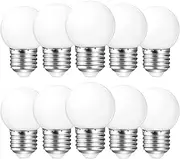E27 LED 3 W Warm White Light Bulb, G45 LED Bulb, 3000 K Warm White Bulb, E27 3 W LED Bulb, Replaces 15 W Incandescent Bulbs, LED Light Bulb E27, Not Dimmable, Plastic, Pack of 10
